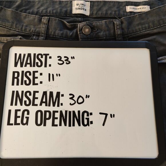 Flint and Tinder 365 Pants Mens 33x30 Navy Blue Washed Tapered Fit Huckberry - Picture 7 of 7